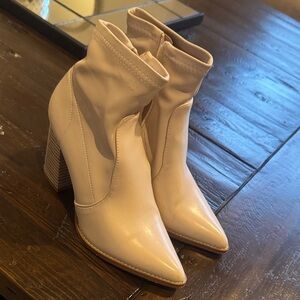 Elegant Cream Ankle Boots